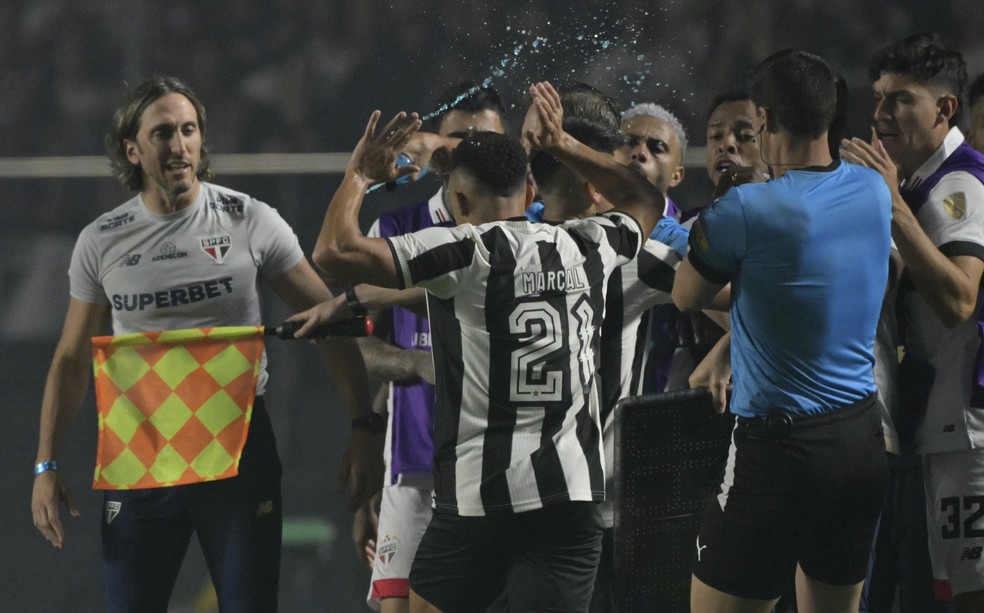 Marçal, do Botafogo, alfineta Rafinha por briga em fim do jogo: "Ganhou tempo para nós" | botafogo | ge