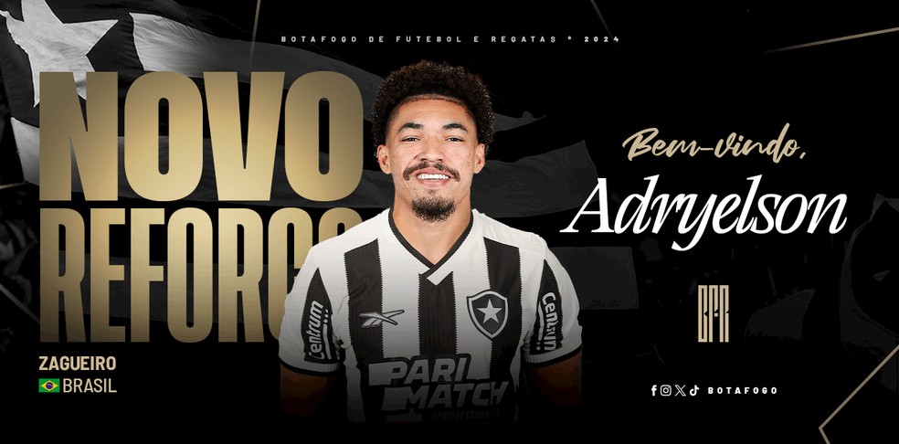 Botafogo anuncia a contratação do zagueiro Adryelson | botafogo | ge