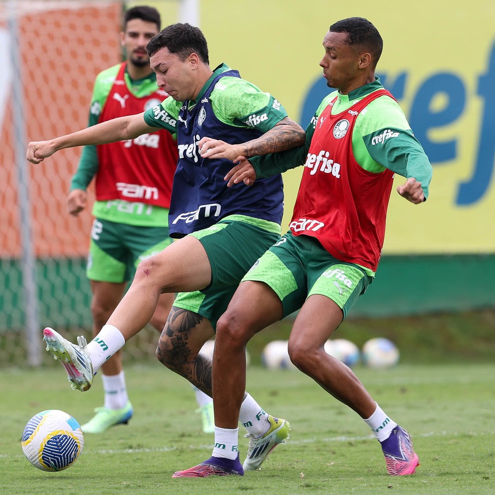 Thalys e Allan completam treino do Palmeiras em dia de atividade técnica | palmeiras | ge