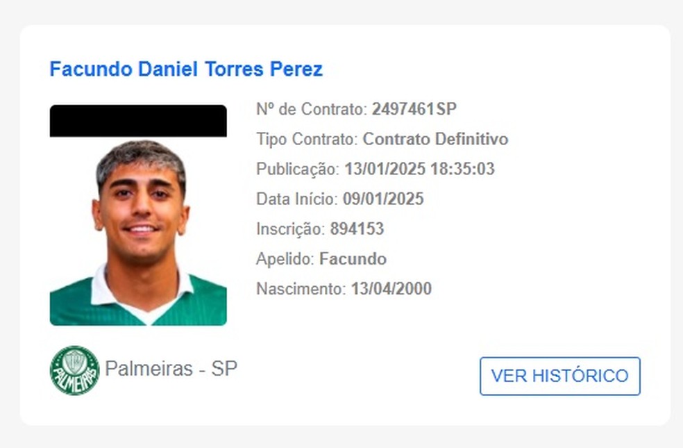 Facundo Torres é registrado no BID e pode fazer estreia pelo Palmeiras | palmeiras | ge