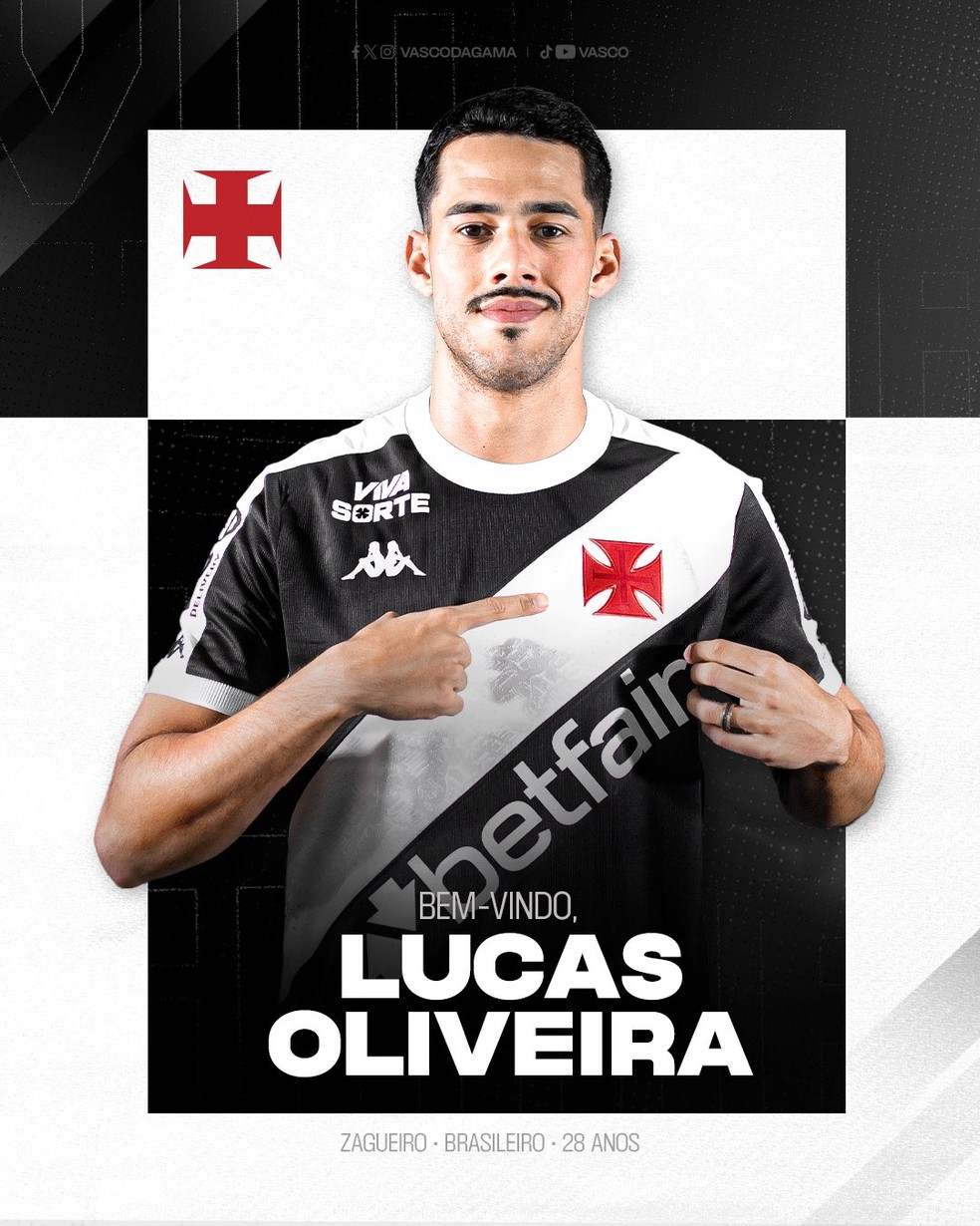 Vasco anuncia a contratação do zagueiro Lucas Oliveira | vasco | ge