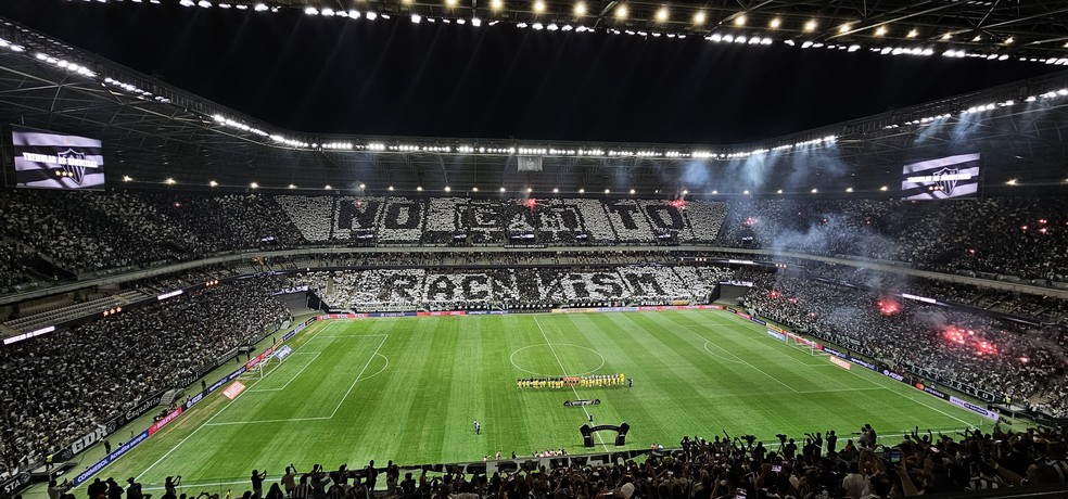 Atlético-MG x São Paulo terá maior festa da Arena MRV com mosaico montado a olho nu; veja custo | atlético-mg | ge