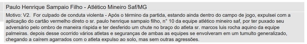 Atlético-MG recorre contra suspensão de Paulinho e aguarda liberação para o clássico | atlético-mg | ge