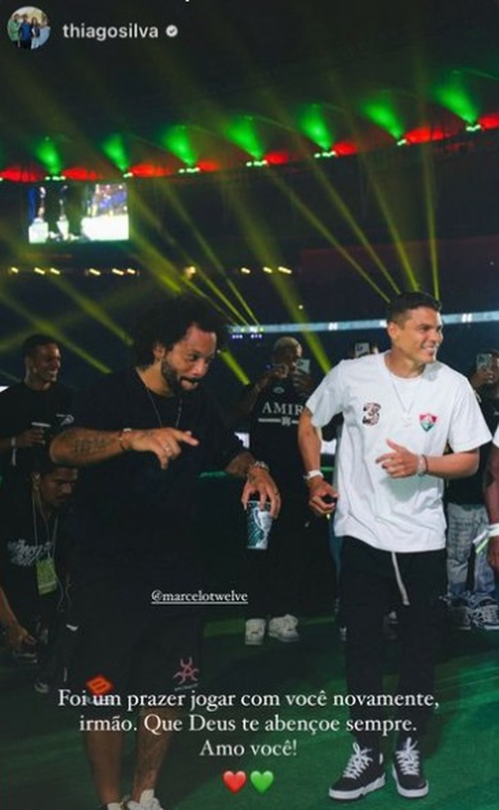 Thiago Silva, Felipe Melo, JK... Jogadores do Fluminense se despedem de Marcelo | fluminense | ge