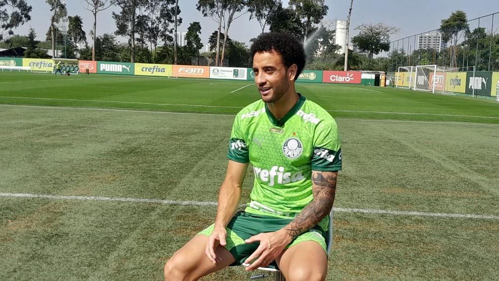 Felipe Anderson se diz confortável em função no Palmeiras e compara Estêvão a Neymar: "Parece muito" | palmeiras | ge