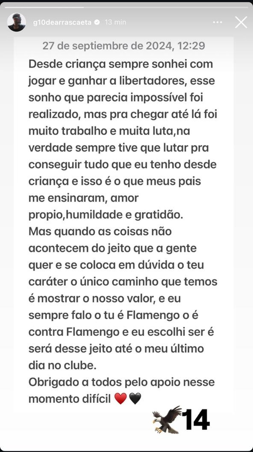 Arrascaeta desabafa após críticas por eliminação da Libertadores: "Escolhi ser Flamengo" | flamengo | ge