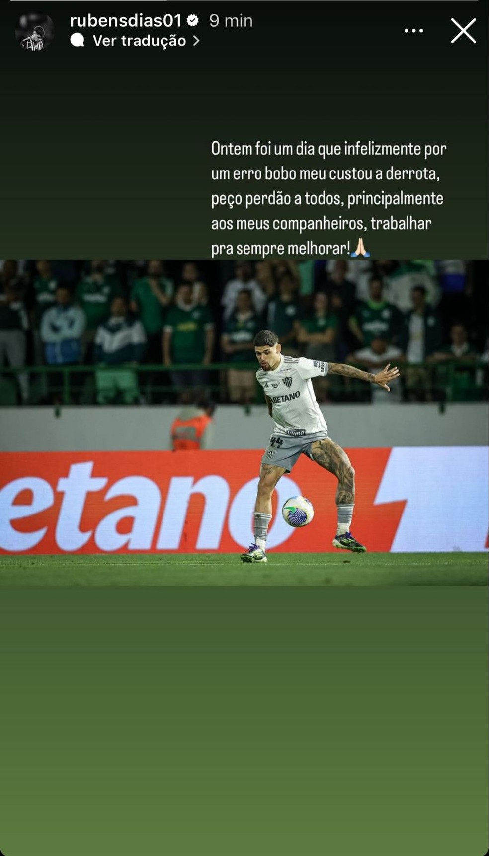 Após Palmeiras x Atlético-MG, Rubens pede desculpas por erro: "Custou a derrota" | atlético-mg | ge