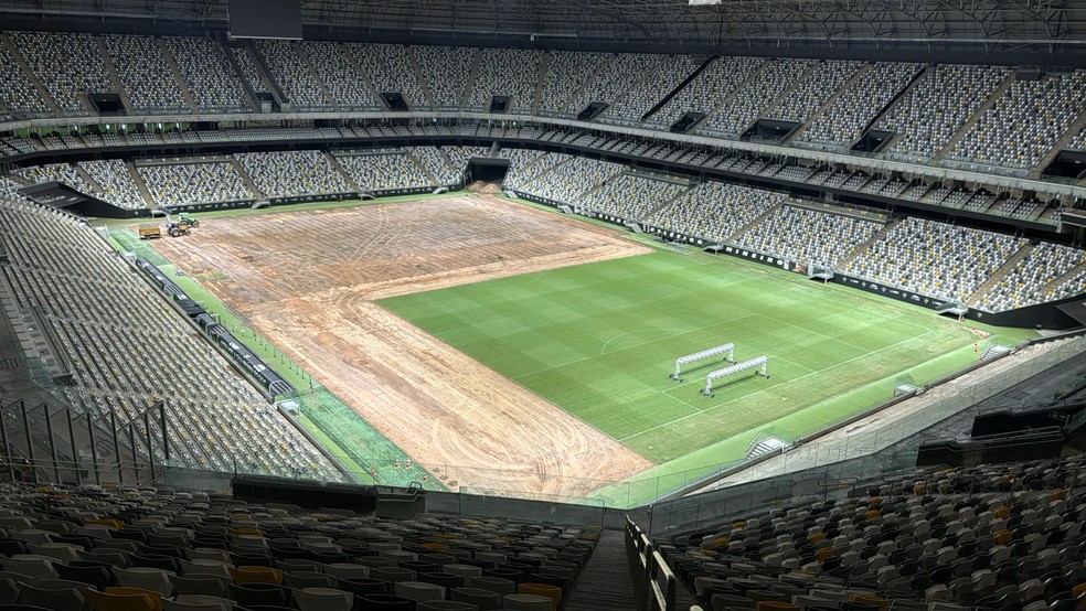 Atlético-MG x Flamengo: Galo detalha troca do gramado e divulga imagens do campo de jogo | atlético-mg | ge